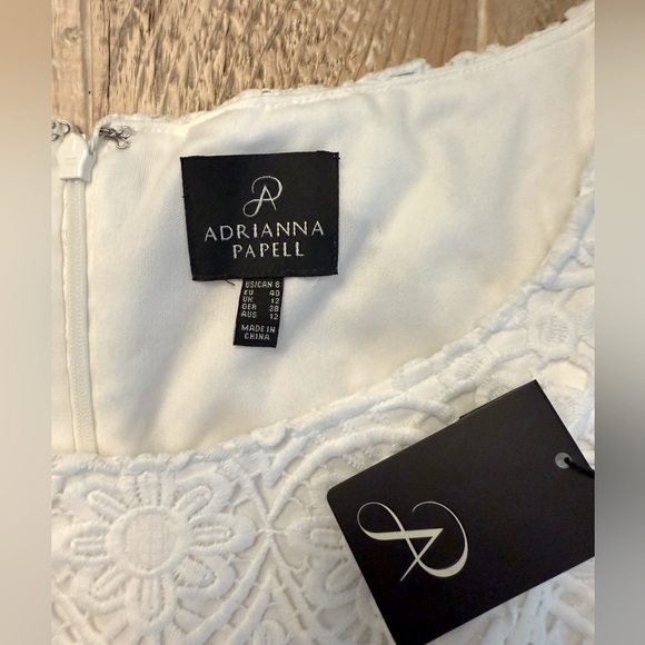 Adrianna Papell white lace lined special occasion dress sz 8 NWT - Picture 4 of 9